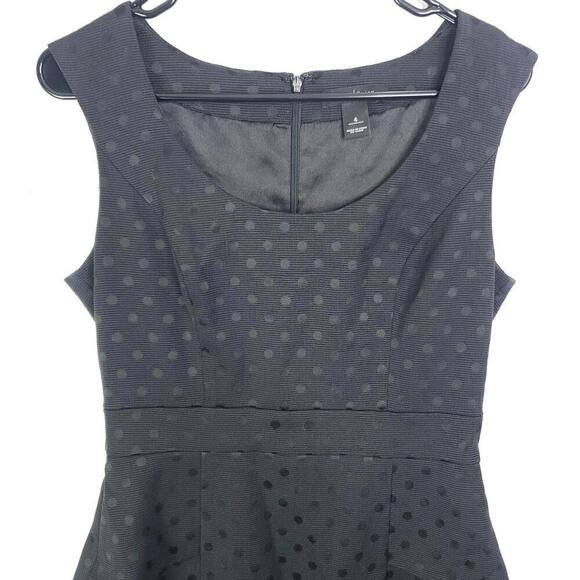 WHBM Dress WOmens 4 Polka Dot Peplum Career Knee Length Pencil Scoop Neck - Picture 3 of 12